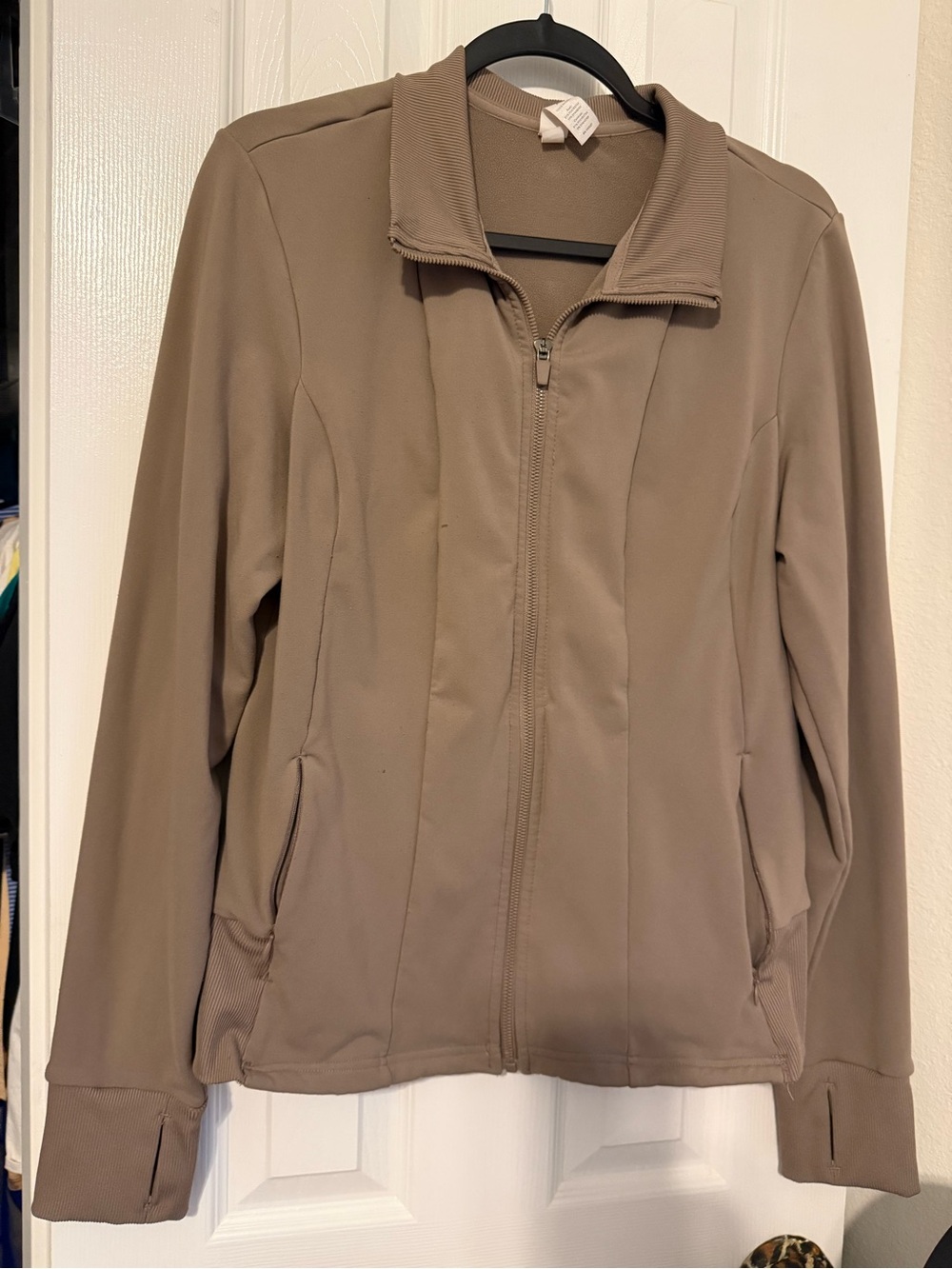 Yogalicious Taupe Zip-Front Utility Jacket